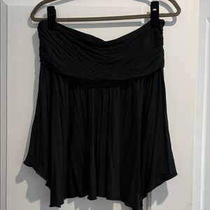 French Connection Black Ruched Waist Asymmetrical Skirt, super soft and comfy